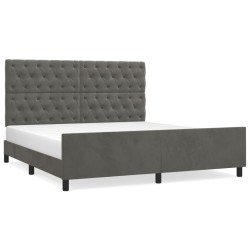 vidaXL Estructura cama con cabecero terciopelo gris oscuro 160x200 cm