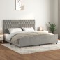vidaXL Estructura de cama con cabecero terciopelo gris claro 200x200cm vidaXL Estructura de cama con cabecero terciopelo gris claro 200x200cm
