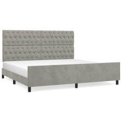 vidaXL Estructura de cama con cabecero terciopelo gris claro 200x200cm