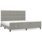 vidaXL Estructura de cama con cabecero terciopelo gris claro 200x200cm vidaXL Estructura de cama con cabecero terciopelo gris claro 200x200cm