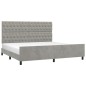vidaXL Estructura de cama con cabecero terciopelo gris claro 200x200cm vidaXL Estructura de cama con cabecero terciopelo gris claro 200x200cm