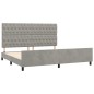 vidaXL Estructura de cama con cabecero terciopelo gris claro 200x200cm vidaXL Estructura de cama con cabecero terciopelo gris claro 200x200cm
