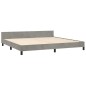 vidaXL Estructura de cama con cabecero terciopelo gris claro 200x200cm vidaXL Estructura de cama con cabecero terciopelo gris claro 200x200cm