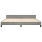 vidaXL Estructura de cama con cabecero terciopelo gris claro 200x200cm vidaXL Estructura de cama con cabecero terciopelo gris claro 200x200cm