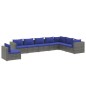vidaXL Set de sofás de jardín 8 piezas y cojines ratán sintético gris vidaXL Set de sofás de jardín 8 piezas y cojines ratán sintético gris