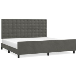 vidaXL Estructura cama con cabecero terciopelo gris oscuro 200x200 cm