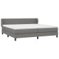 vidaXL Cama box spring con colchón tela gris oscuro 200x200 cm