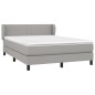 vidaXL Cama box spring con colchón tela gris claro 140x200 cm