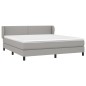 vidaXL Cama box spring con colchón tela gris claro 160x200 cm vidaXL Cama box spring con colchón tela gris claro 160x200 cm