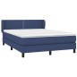 vidaXL Cama box spring con colchón tela azul 140x200 cm vidaXL Cama box spring con colchón tela azul 140x200 cm