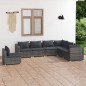 vidaXL Set de muebles de jardín 7 pzas y cojines ratán sintético gris
