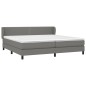 vidaXL Cama box spring con colchón tela gris oscuro 200x200 cm