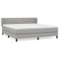 vidaXL Cama box spring con colchón tela gris claro 180x200 cm vidaXL Cama box spring con colchón tela gris claro 180x200 cm