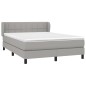 vidaXL Cama box spring con colchón tela gris claro 140x190 cm
