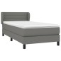 vidaXL Cama box spring con colchón tela gris oscuro 90x200 cm