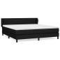 vidaXL Cama box spring con colchón tela negro 160x200 cm