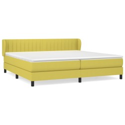 vidaXL Cama box spring con colchón tela verde 200x200 cm