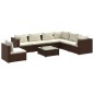 vidaXL Set muebles de jardín 8 piezas y cojines ratán sintético marrón vidaXL Set muebles de jardín 8 piezas y cojines ratán sintético marrón