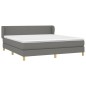 vidaXL Cama box spring con colchón tela gris oscuro 160x200 cm vidaXL Cama box spring con colchón tela gris oscuro 160x200 cm