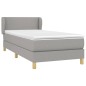vidaXL Cama box spring con colchón tela gris claro 100x200 cm vidaXL Cama box spring con colchón tela gris claro 100x200 cm