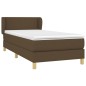 vidaXL Cama box spring con colchón tela marrón oscuro 90x200 cm vidaXL Cama box spring con colchón tela marrón oscuro 90x200 cm