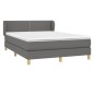 vidaXL Cama box spring con colchón tela gris oscuro 140x190 cm