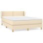 vidaXL Cama box spring con colchón tela color crema 140x200 cm