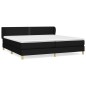 vidaXL Cama box spring con colchón tela negro 200x200 cm vidaXL Cama box spring con colchón tela negro 200x200 cm