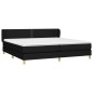 vidaXL Cama box spring con colchón tela negro 200x200 cm vidaXL Cama box spring con colchón tela negro 200x200 cm