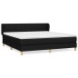 vidaXL Cama box spring con colchón tela negro 160x200 cm vidaXL Cama box spring con colchón tela negro 160x200 cm