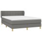 vidaXL Cama box spring con colchón tela gris oscuro 140x190 cm vidaXL Cama box spring con colchón tela gris oscuro 140x190 cm