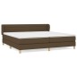 vidaXL Cama box spring con colchón tela marrón oscuro 200x200 cm