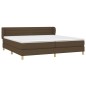 vidaXL Cama box spring con colchón tela marrón oscuro 200x200 cm