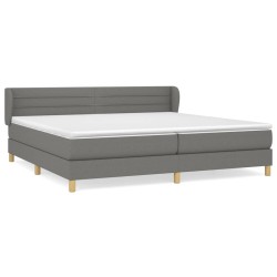 vidaXL Cama box spring con colchón tela gris oscuro 200x200 cm