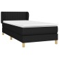 vidaXL Cama box spring con colchón tela negro 90x190 cm vidaXL Cama box spring con colchón tela negro 90x190 cm