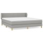 vidaXL Cama box spring con colchón tela gris claro 160x200 cm
