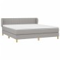 vidaXL Cama box spring con colchón tela gris claro 160x200 cm