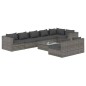 vidaXL Set de muebles de jardín 9 pzas y cojines ratán sintético gris