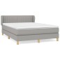 vidaXL Cama box spring con colchón tela gris claro 140x200 cm vidaXL Cama box spring con colchón tela gris claro 140x200 cm
