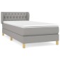 vidaXL Cama box spring con colchón tela gris claro 90x200 cm vidaXL Cama box spring con colchón tela gris claro 90x200 cm