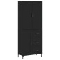 vidaXL Aparador alto madera contrachapada negro 69,5x34x180 cm vidaXL Aparador alto madera contrachapada negro 69,5x34x180 cm