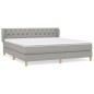 vidaXL Cama box spring con colchón tela gris claro 160x200 cm vidaXL Cama box spring con colchón tela gris claro 160x200 cm