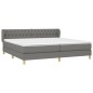 vidaXL Cama box spring con colchón tela gris oscuro 200x200 cm vidaXL Cama box spring con colchón tela gris oscuro 200x200 cm