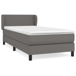 vidaXL Cama box spring con colchón cuero sintético gris 80x200 cm