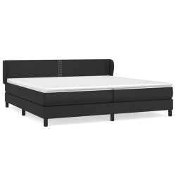 vidaXL Cama box spring con colchón cuero sintético negro 200x200 cm