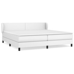 vidaXL Cama box spring con colchón cuero sintético blanco 200x200 cm