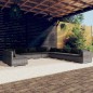 vidaXL Set de muebles de jardín 11 pzas y cojines ratán sintético gris vidaXL Set de muebles de jardín 11 pzas y cojines ratán sintético gris