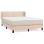 vidaXL Cama box spring con colchón cuero sintético capuchino 140x190cm vidaXL Cama box spring con colchón cuero sintético capuchino 140x190cm