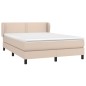 vidaXL Cama box spring con colchón cuero sintético capuchino 140x190cm vidaXL Cama box spring con colchón cuero sintético capuchino 140x190cm