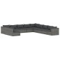 vidaXL Set de muebles de jardín 11 pzas y cojines ratán sintético gris vidaXL Set de muebles de jardín 11 pzas y cojines ratán sintético gris